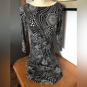 Anne Klein Women's Geometric Black‎ and White Dress